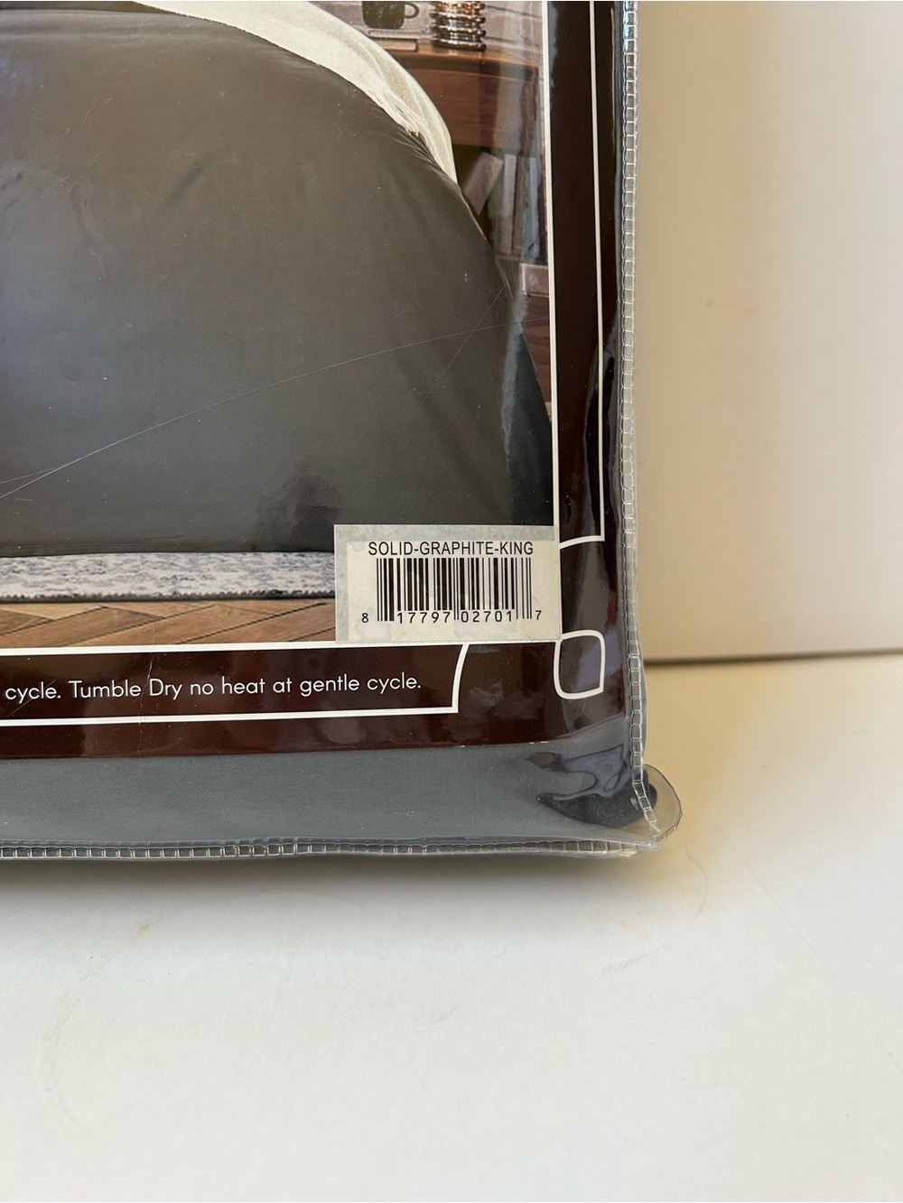Solid Graphite King Duvet Cover Set - Graphite - Picture 2 of 6
